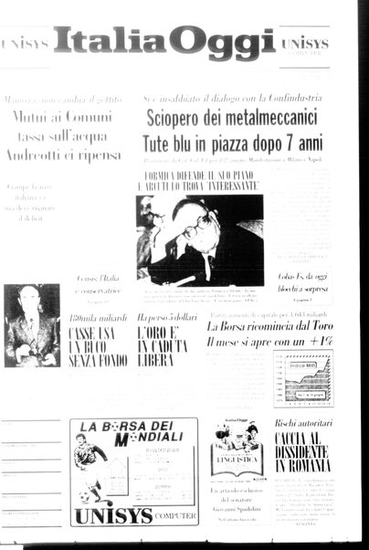 Italia oggi : quotidiano di economia finanza e politica